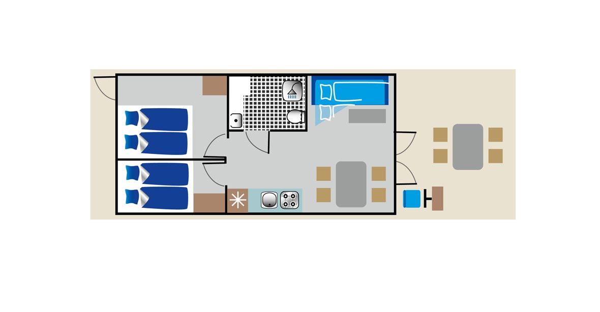 Grundriss des Hausbootes Pedro H2Home