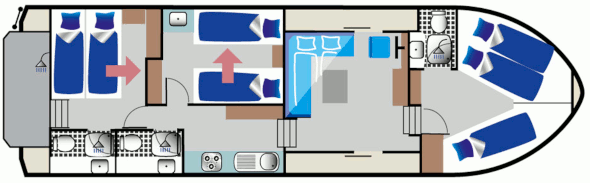 Houseboat Kormoran 1280 floor plan