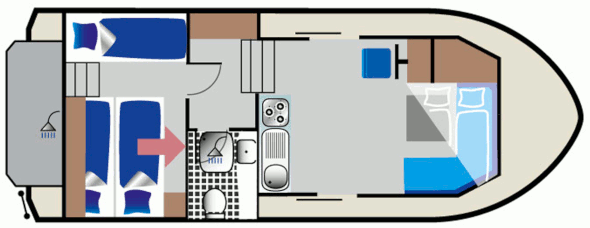Houseboat Kormoran 940 floor plan
