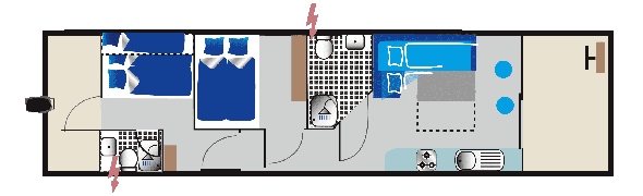 Houseboat Febomobil 1180 floor plan