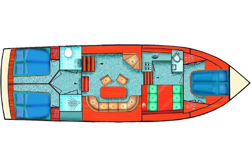 Houseboat Babro Beluga 1250 AK floor plan Houseboat Babro Beluga 1250 AK floor plan