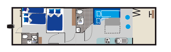 Houseboat Febomobil 1180 floor plan